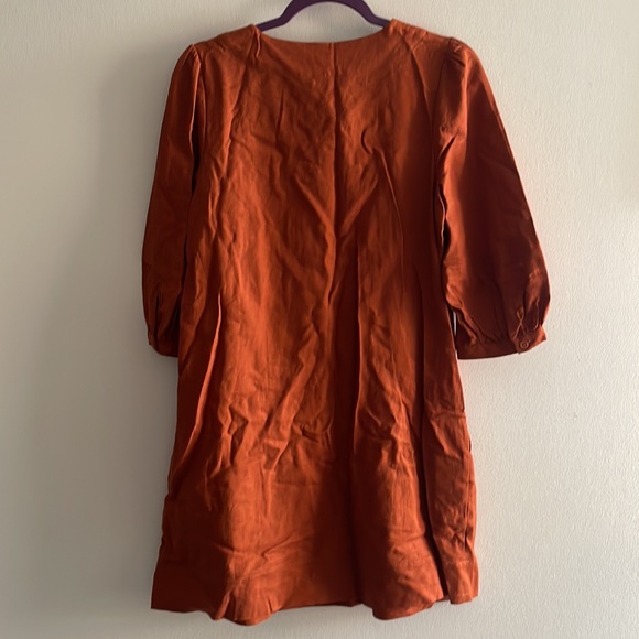 Burnt Orange Lace Up Dress New With Tags Size XS - Picture 9 of 9